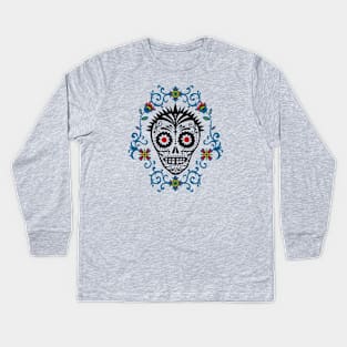 sugar skull voodoo Kids Long Sleeve T-Shirt